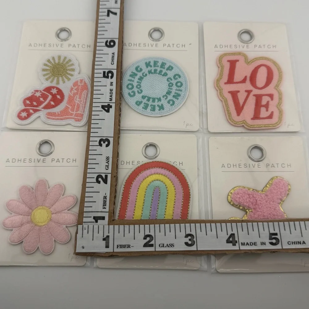 Pink Love Rainbow Western Adhesive Patches - Lot of 6